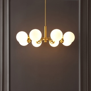 SAFAVIEH Lighting Prosie 8 Light 32" Chandelier - 32" x 32" x 19-49"- W/D/H