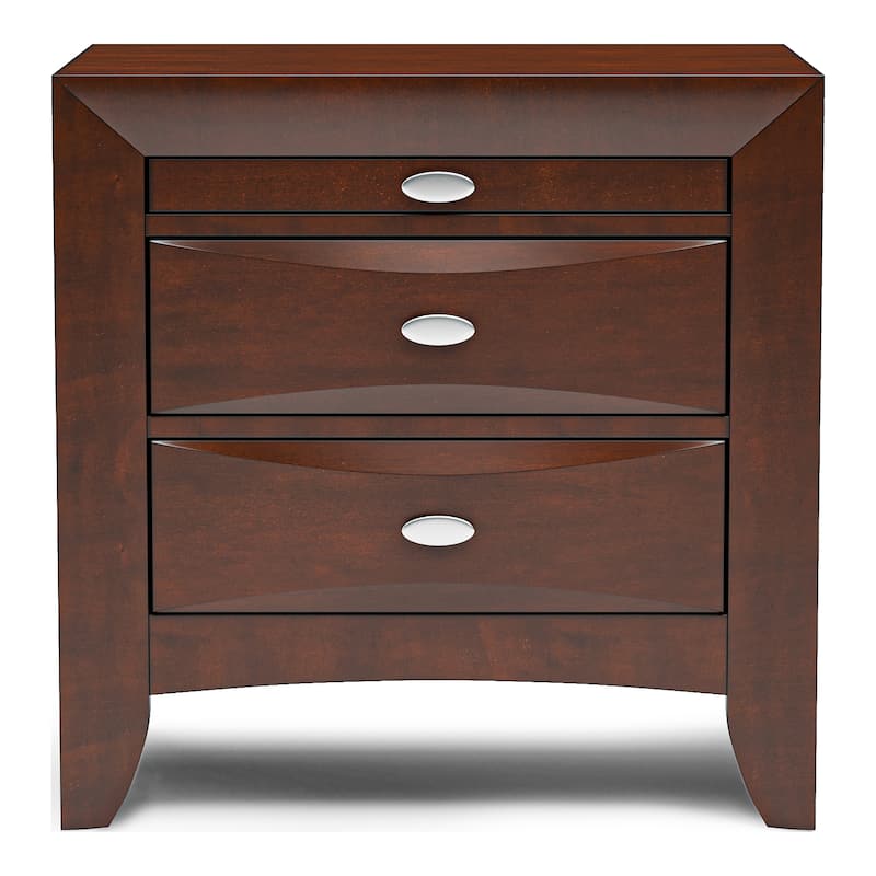 Furniture of America Brent 3-Piece Wood Platform Bedroom Set with Drawers and Bookcase Headboard