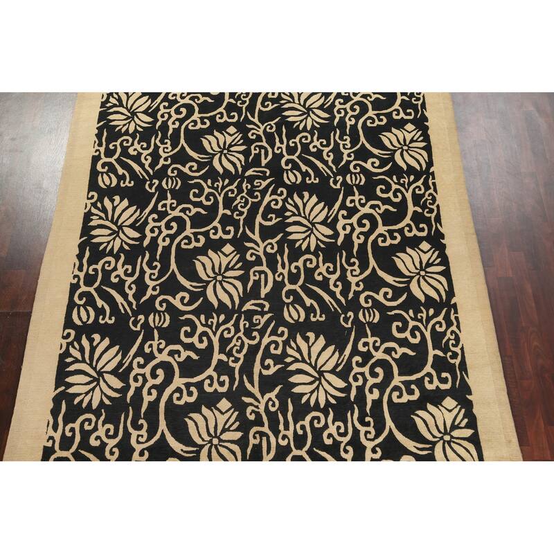 Vegetable Dye Oriental Nepalese Area Rug Hand-knotted Wool Carpet - 8'1" x 10'2"