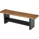 preview thumbnail 9 of 7, 55" Solid Wood Bench Indoor, 2-Tier Farmhouse Entryway Bench with Shoe Storage, Natural - 55.1" W x 12.6" D x 17.7" H
