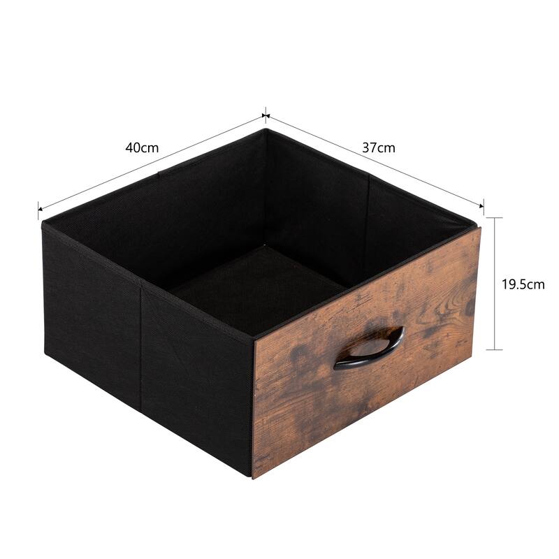 Iron Nightstand Shelf Storage with Fabric Drawer