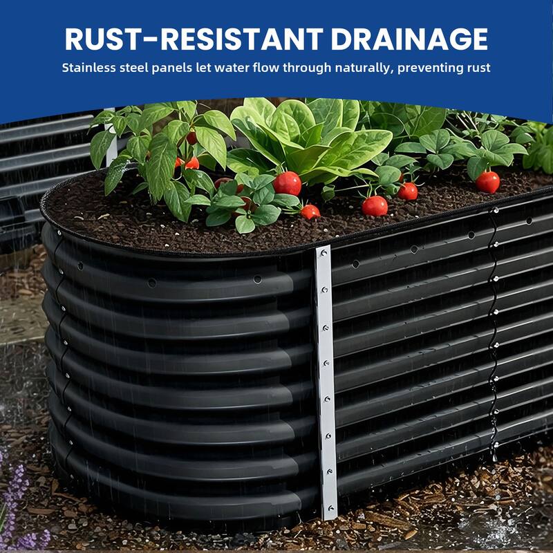 Moasis Oval Metal Outdoor Raised Garden Bed