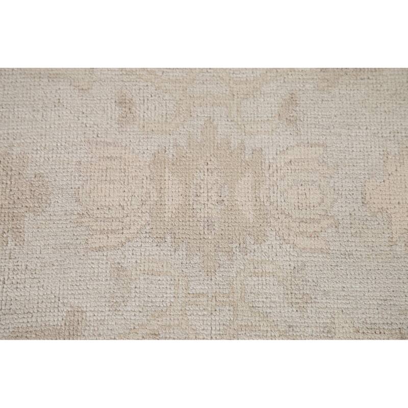 Hand Knotted Oriental 100% Wool Carpet Transitional All-Over Beige & Ivories Oushak Area Rug - 6' 1'' X 3' 9''