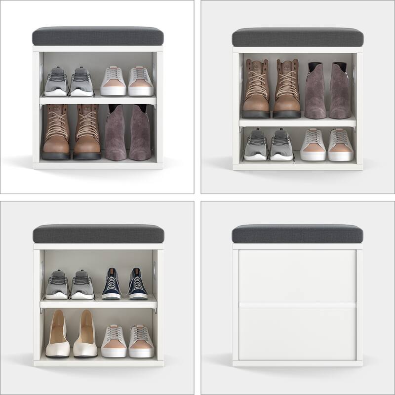 Small Shoe Bench for Entryway with Cushion Shoe Bench with Storage and Seating, Seat Entryway Shoe Rack, Entryway