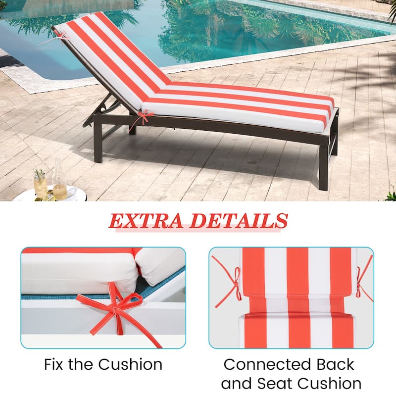 Pellebant Outdoor Patio Chaise Lounge Cushion