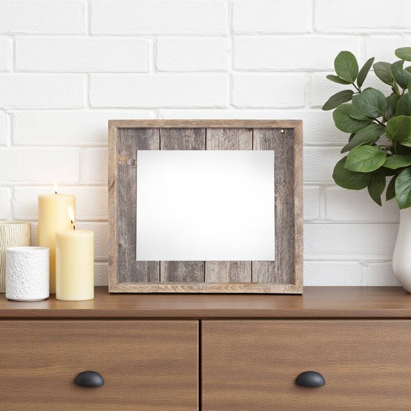 HomeRoots 8" x 10" Gray Solid Wood Tabletop Picture Frame