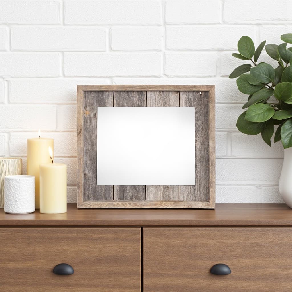 13"x14" Rustic Weathered Grey Picture Frame with Plexiglass Holder