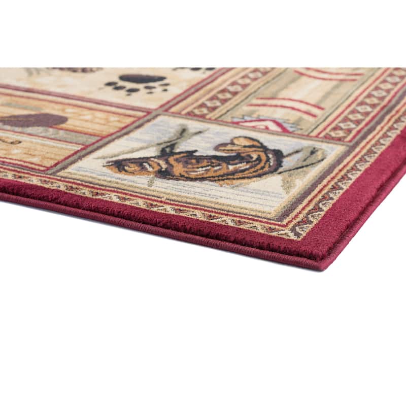 Natural Lodge Transitional Graphic Indoor Area Rug