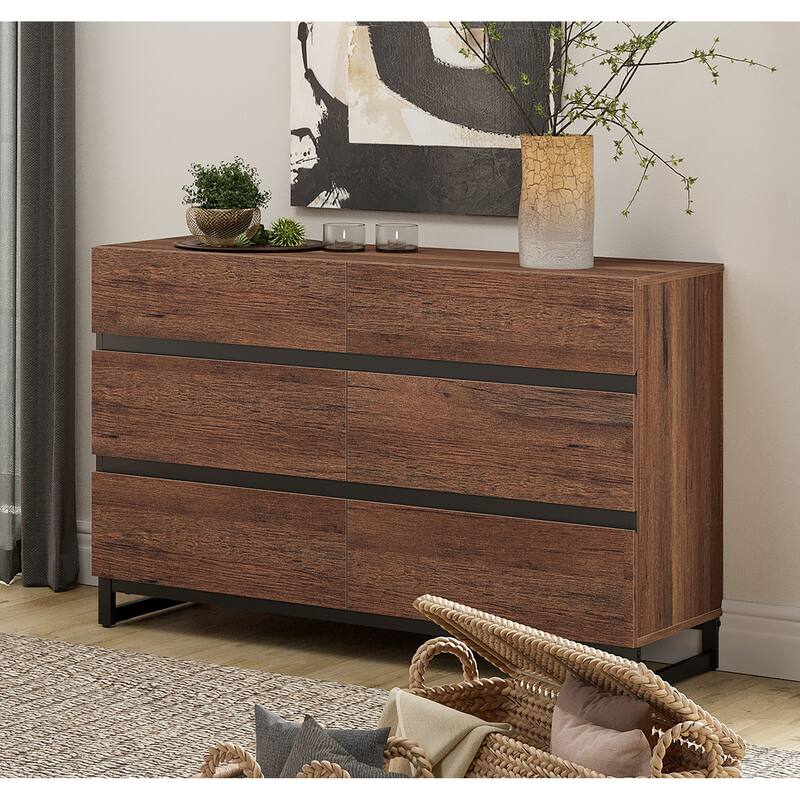 WAMPAT Modern TV Stand for TVs up to 110 inch, Entertainment Center with Drawers , Wood Media TV Console for Living Room