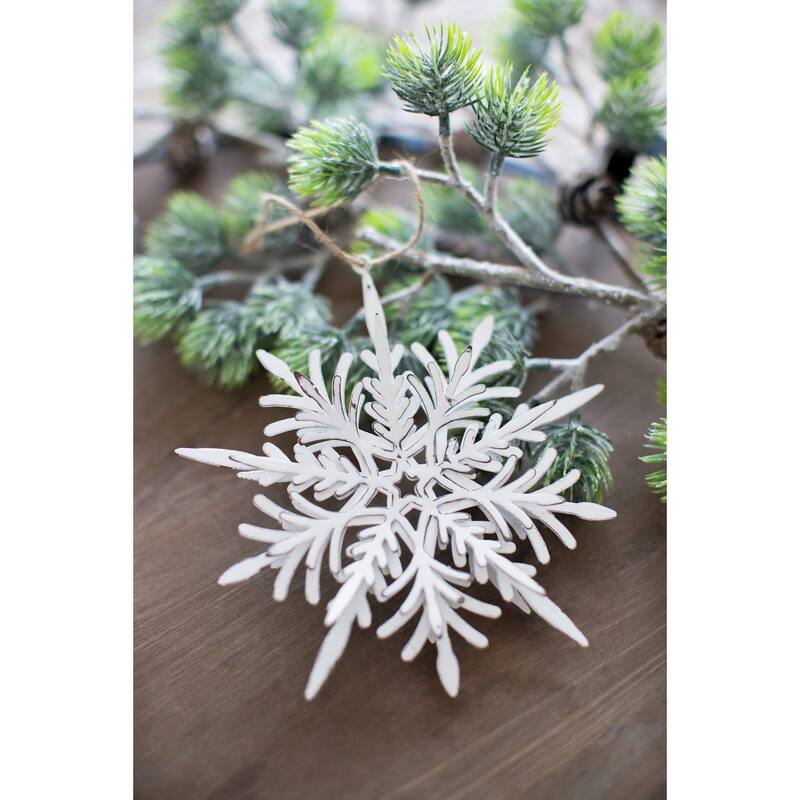 Set of 6 Iron Snowflake Hanger, Decorative Hanging Ball Christmas Tree Ornaments for Holiday Party Decorations
