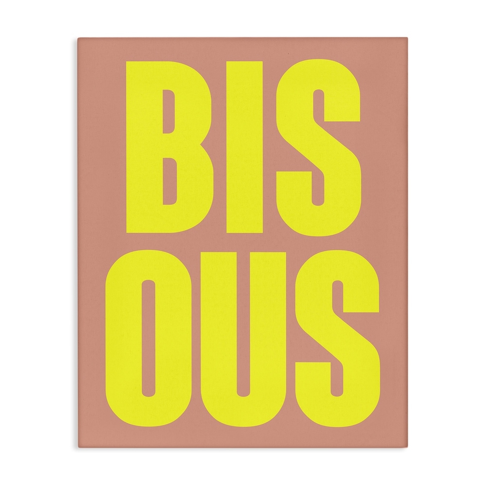 Stupell Bisous Kiss Typography Canvas Wall Art Design By House of Lulu