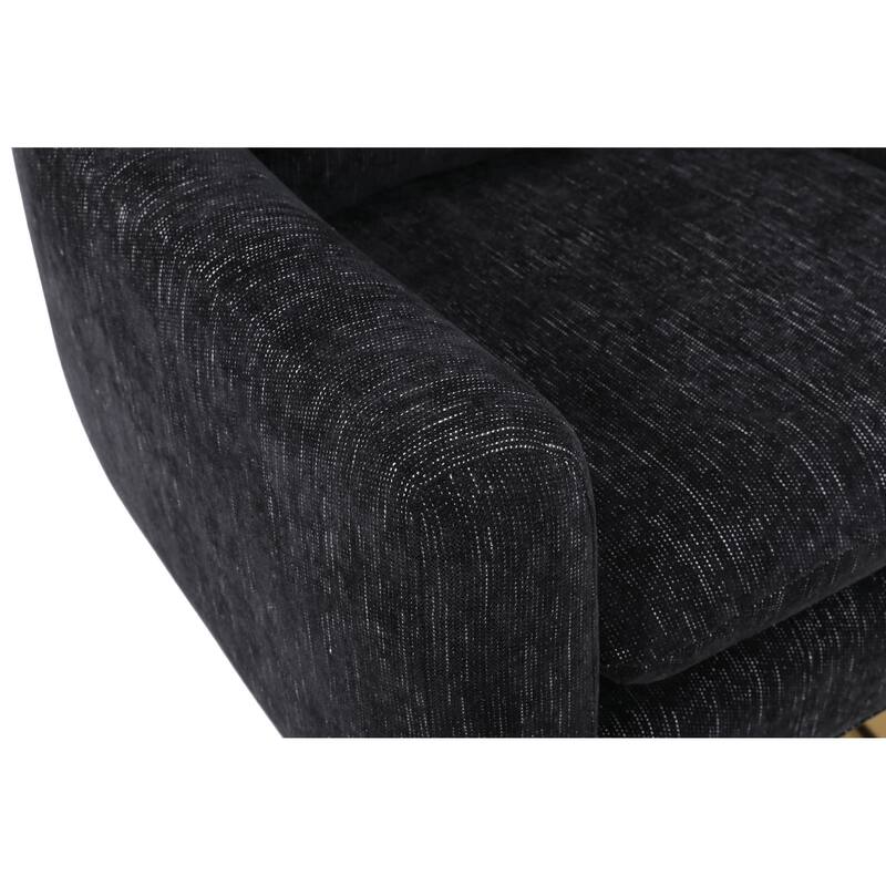Swivel Accent Chair with Pillow Wide Upholstered & Gold Base, Modern Barrel Chair, 360-degree Swivel Sofa Chair for Living Room