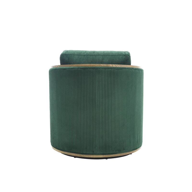 Accent Chair Sofa Chair with High-Density Foam and Curved Back, Degree Swivel Barrel Club Chair Lounge Chair