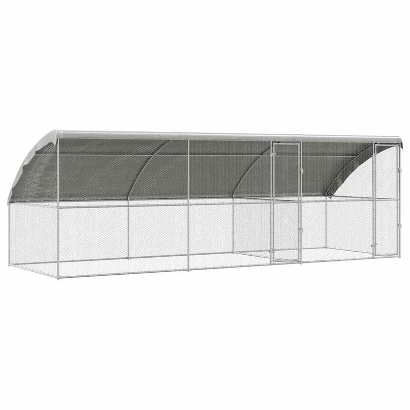 vidaXL Chicken Cage Silver 600/800 x 200 x 198.5 cm Galvanized steel