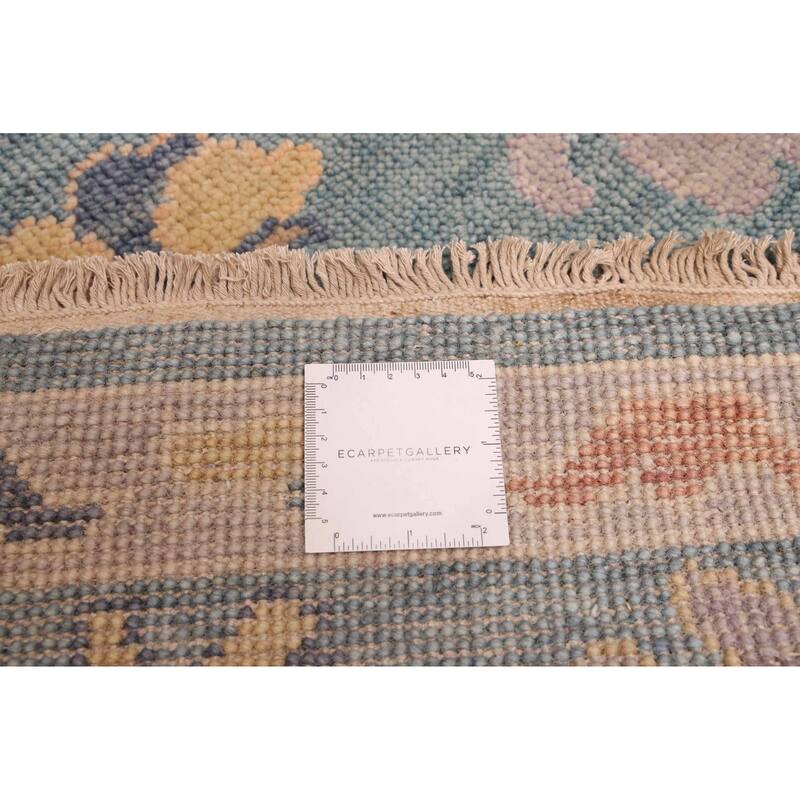 ECARPETGALLERY Hand-knotted Modern Oushak Turquoise Wool Rug - 8'1 x 9'11