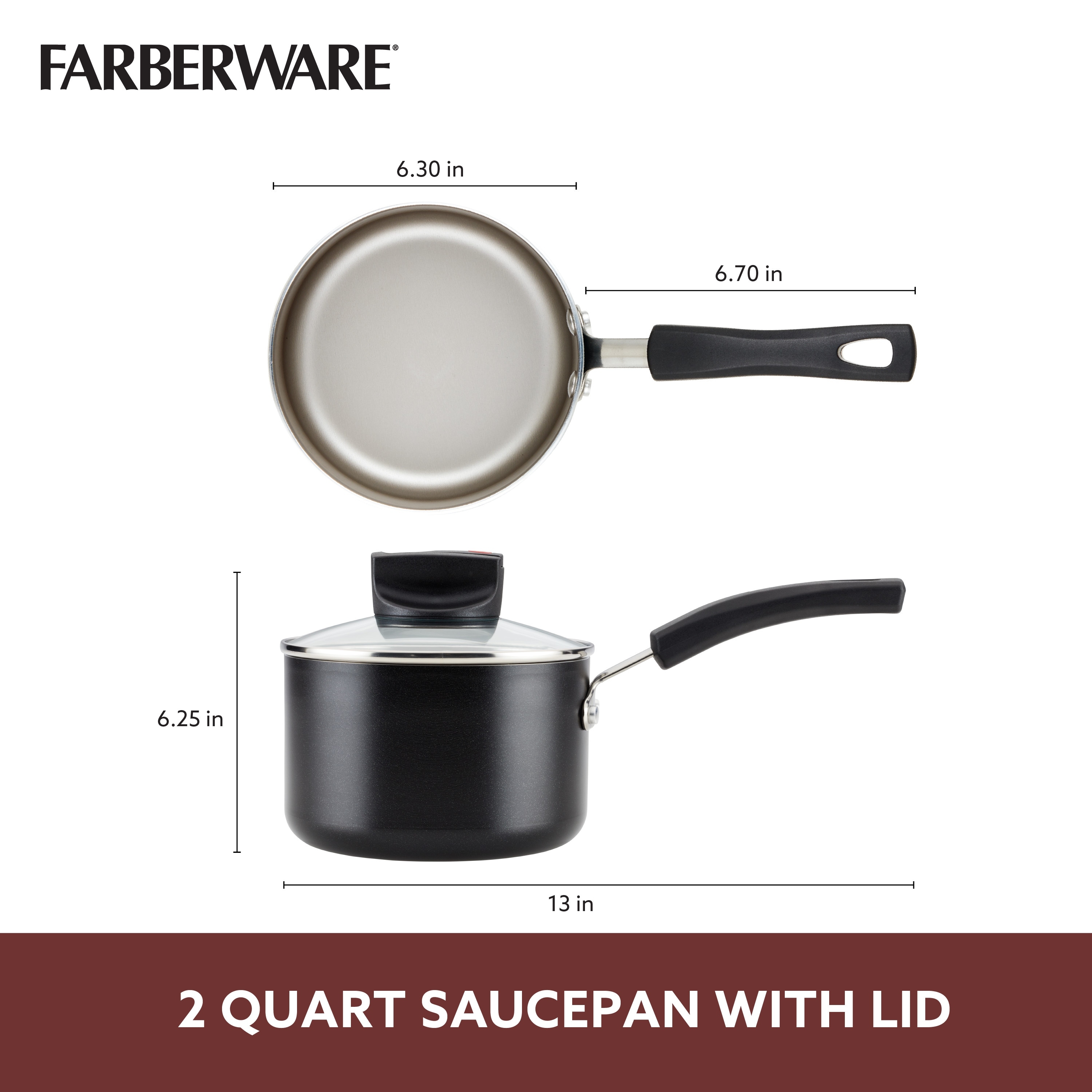 Farberware Black 14-Piece Smart Control Cookware Nonstick Pots and