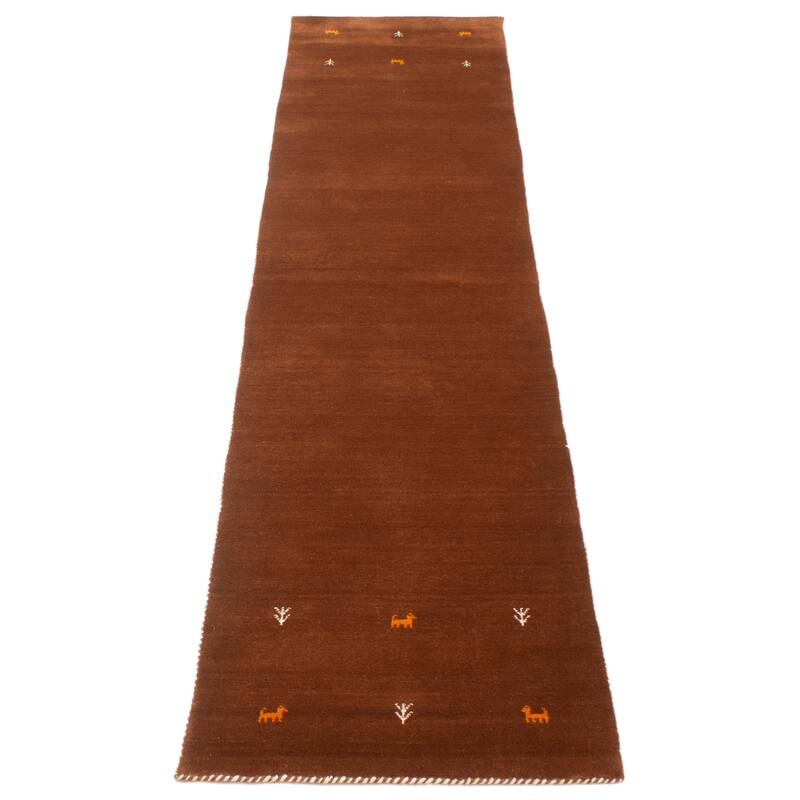 Kashkuli Gabbeh Brown Rug 2'8" x 11'1" - 2'8 x 11'1