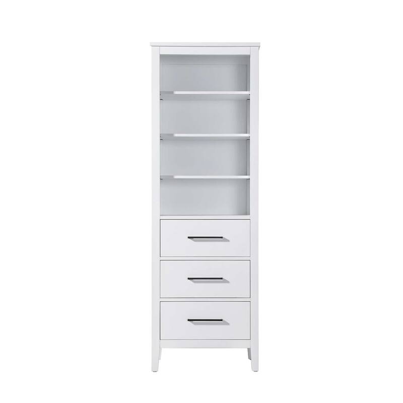 Laura 16-28 Inch Open Shelving Bath Storage Cabinet - White - 24"
