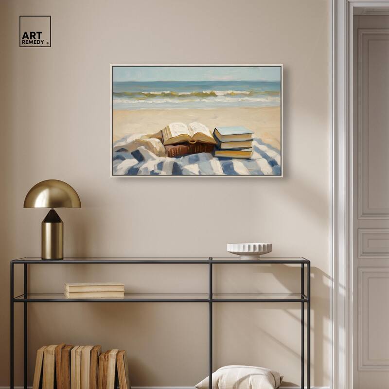 Beach Reading Canvas by Art Remedy