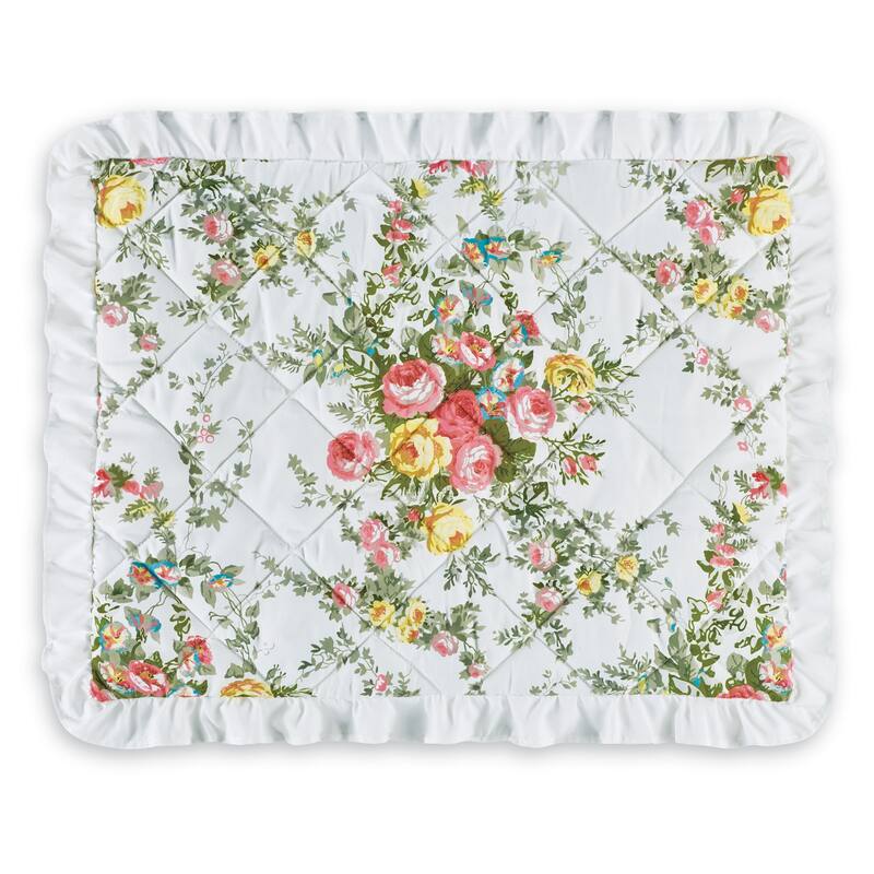 Floral Design Ruffled Edge Pillow Sham