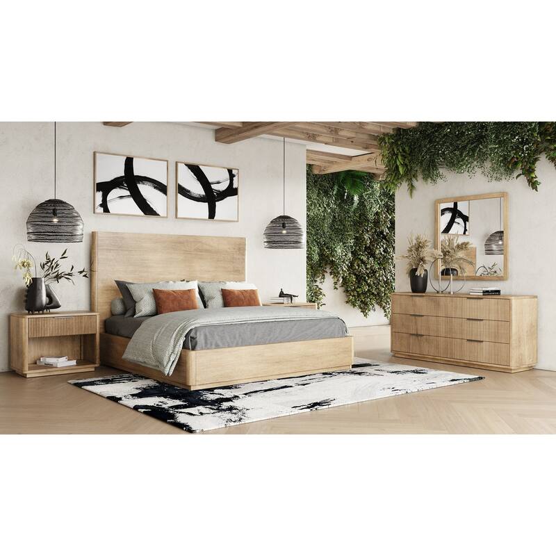 Nova Domus Santa Monica Modern Natural Oak Square Mirror - White/Oak