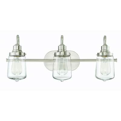 Trade Winds Martina 3-Light Bathroom Vanity Light in Brushed Nickel