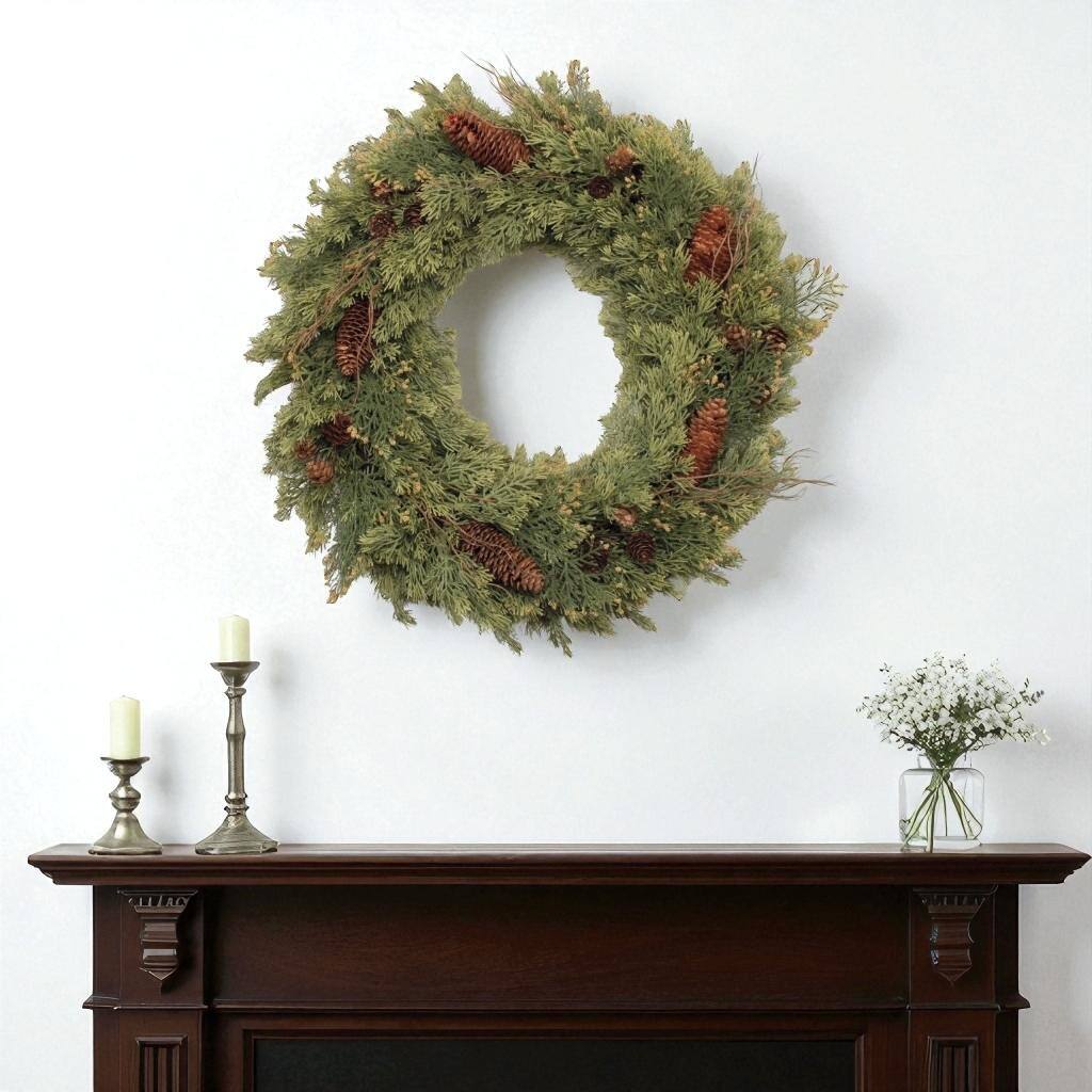 HomeRoots 22" Green And Brown Christmas Pine Artificial Wreath