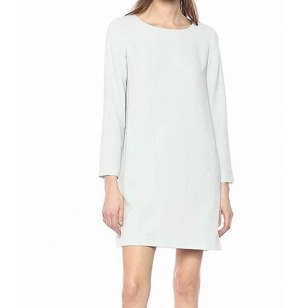 Shop Theory Mint Blue Womens Size Large L Long Sleeve Shift Dress Overstock 28176232