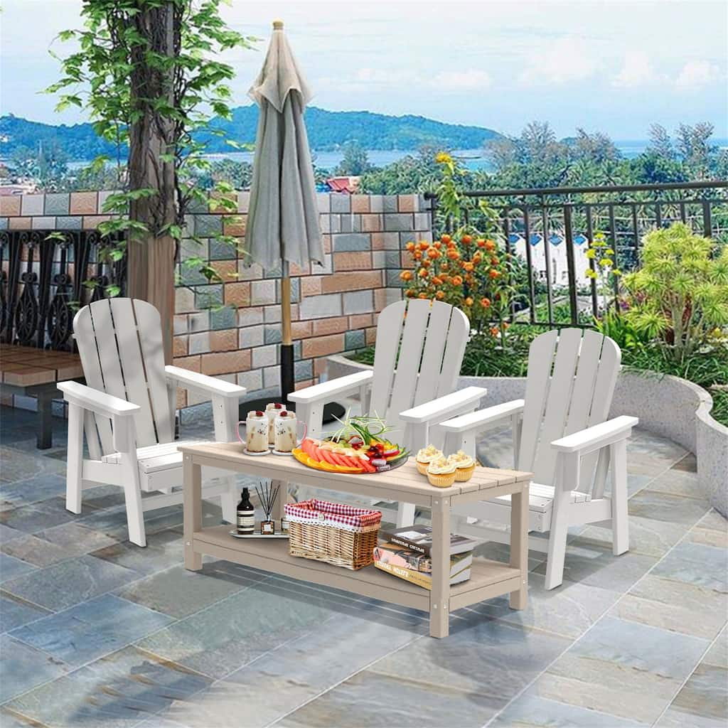 1 White Plastic Adirondack Chair