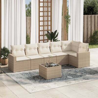 vidaXL Garden Sofa Set Beige - 21.7 x 21.7 x 14.6