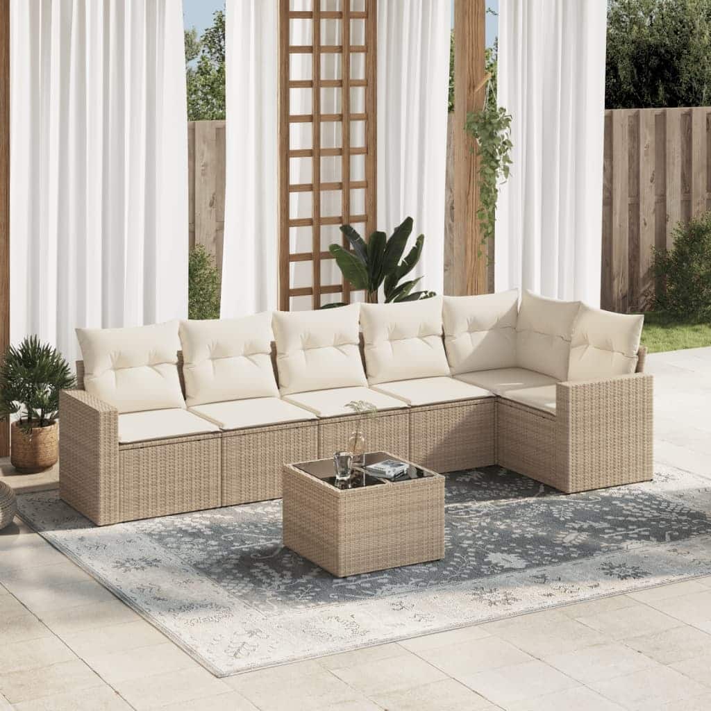 vidaXL Garden Sofa Set Beige - 21.7 x 21.7 x 14.6