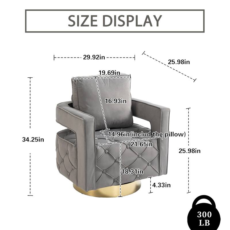 Fabric pull buckle living room rotating leisure chair, reception and negotiation chair