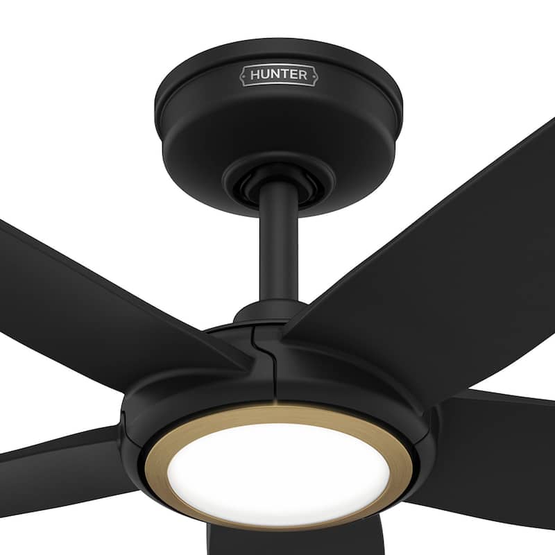 Hunter ZenTech Indoor / Outdoor 5-Blade Smart Ceiling Fan w/ LED Light and Handheld Remote.