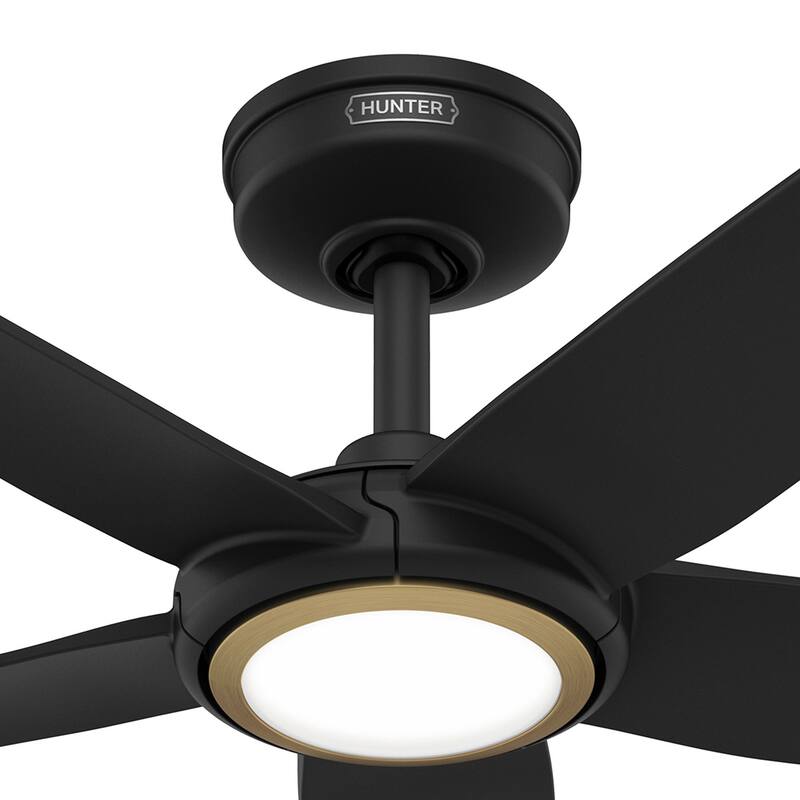 Hunter Zentech Wi-Fi ENERGY STAR Damp Rated Ceiling Fan w/ LED Light and Handheld Remote - Modern & Contemporary - SMART FAN!