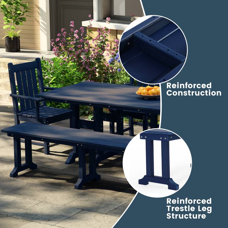 Laguna Hdpe All Weather Outdoor Patio 65" Bench