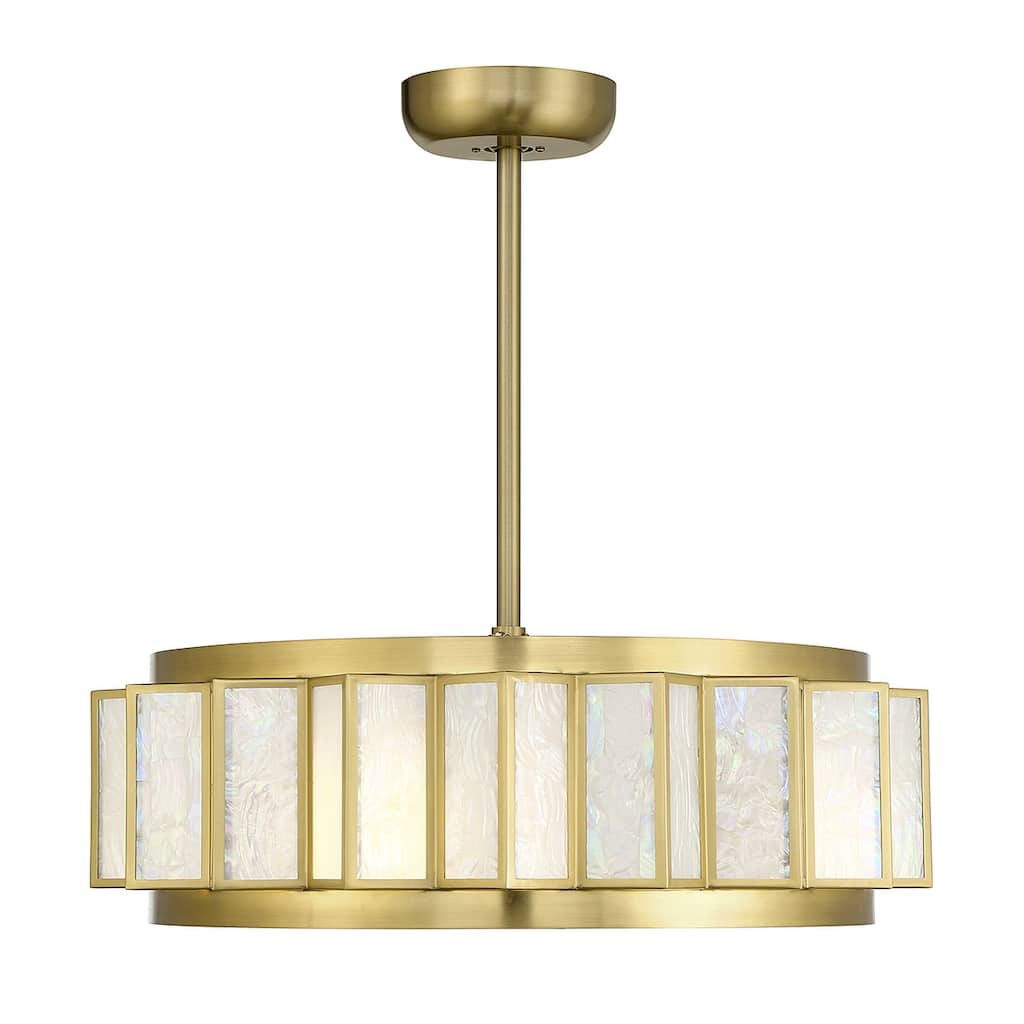 Warm Brass LED Fan D'Lier from the Gideon Collection