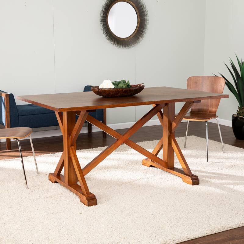 SEI Furniture Oriaga Farmhouse Trestle Dining Table