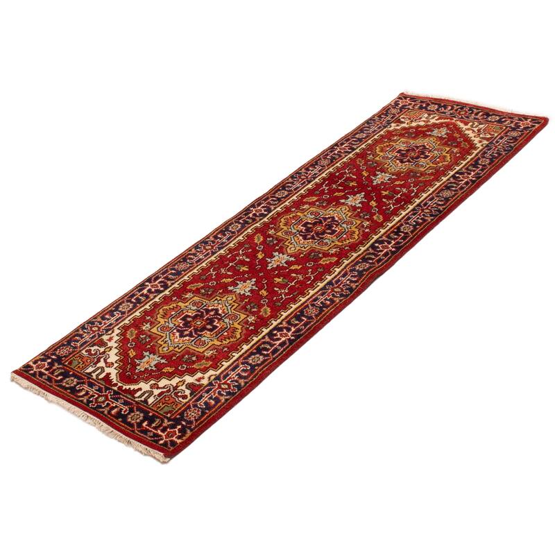 ECARPETGALLERY Hand-knotted Serapi Heritage Red Wool Rug - 2'7 x 8'2