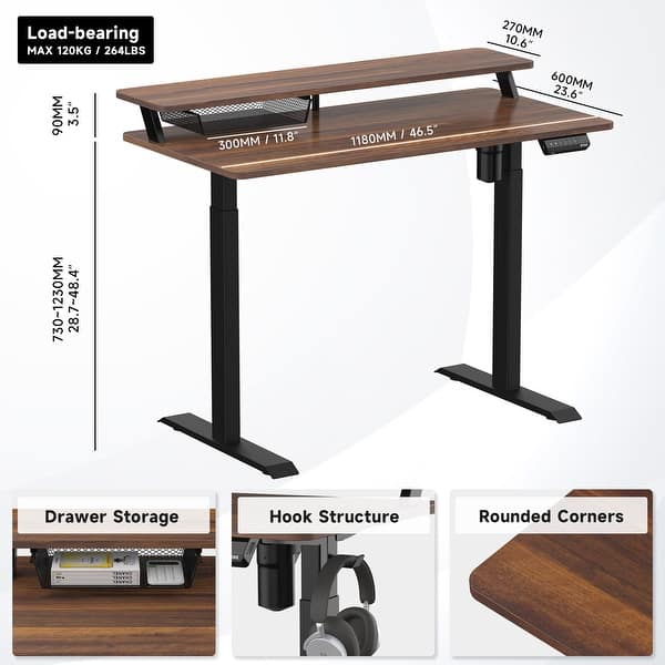 Fenge 2 Tier Electric Standing Desk Height Adjustable Stand up Desk Bed Bath & Beyond 33776999