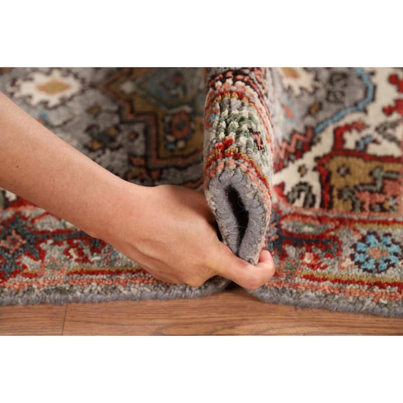 Gray Heriz Serapi Indian Foyer Rug Handmade Wool Carpet - 2'0" x 3'0"