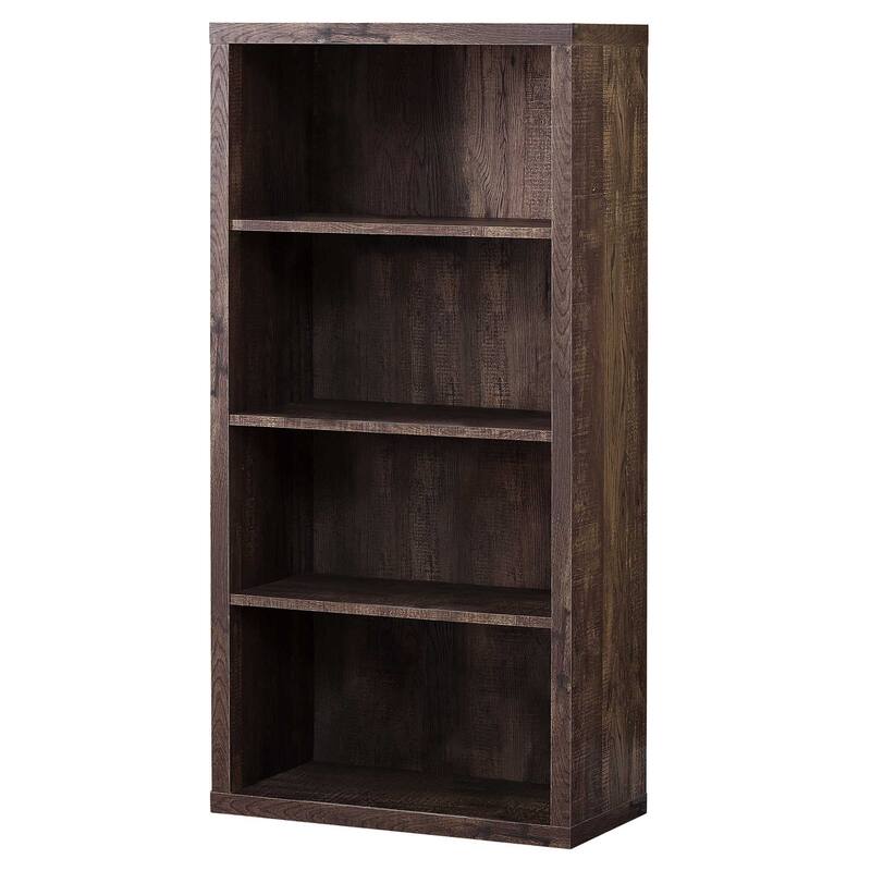 48" Brown Four Tier Standard Bookcase - 11.75