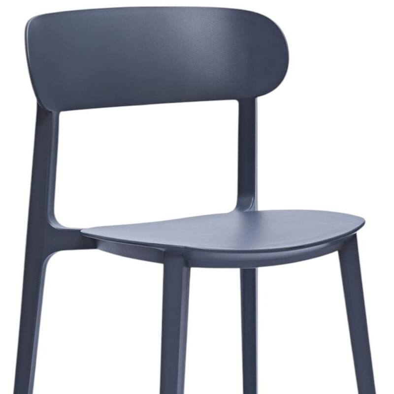 HomeRoots Set of Four Gray Heavy Duty Plastic Dining Side Chairs - 20.46 in. x 30.50 in. x 18.89 in.