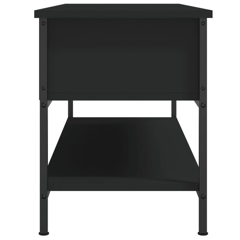 vidaXL TV Cabinet Black Engineered wood, Iron 39.4 x 13.8 x 17.7 in - 13.8 x 39.4 x 17.7 in