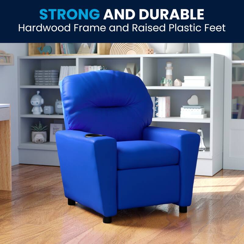 Contemporary Kids Recliner with Cup Holder
