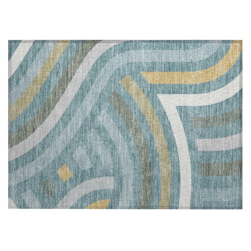 Machine Washable Indoor/ Outdoor Modern Jalen Chantille Rug