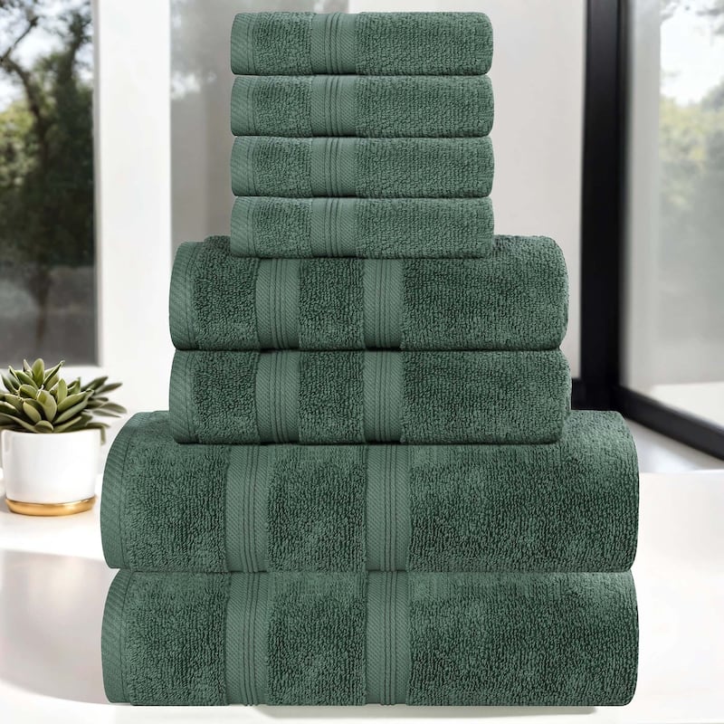 Superior Smart Dry Zero Twist Cotton 8-Piece Assorted Towel Set