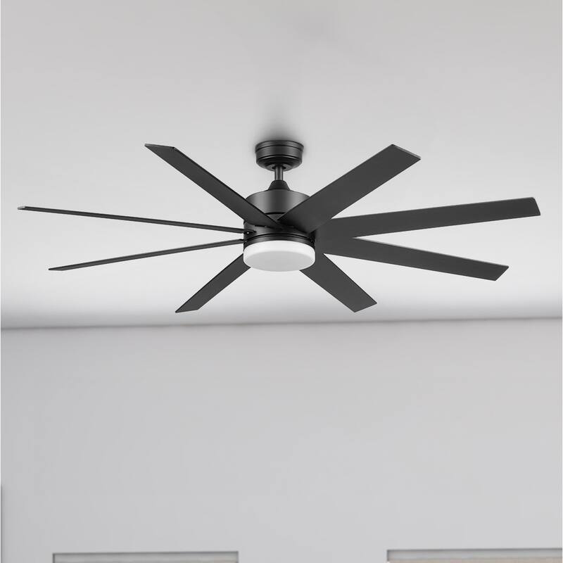 62" Honeywell Kildee Outdoor Ceiling Fan with Color Changing Light, Remote Control - 62 Inches