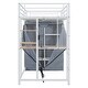preview thumbnail 55 of 78, Twin/Full Size Loft Bed with Wardrobe and Bulit-in Desk, Metal Loft Bedframe with LED Light, Storage Shelves and Power Outlet
