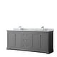 preview thumbnail 1 of 19, Avery 80-inch Double Vanity, Marble Top, Square Sinks, No Mirror