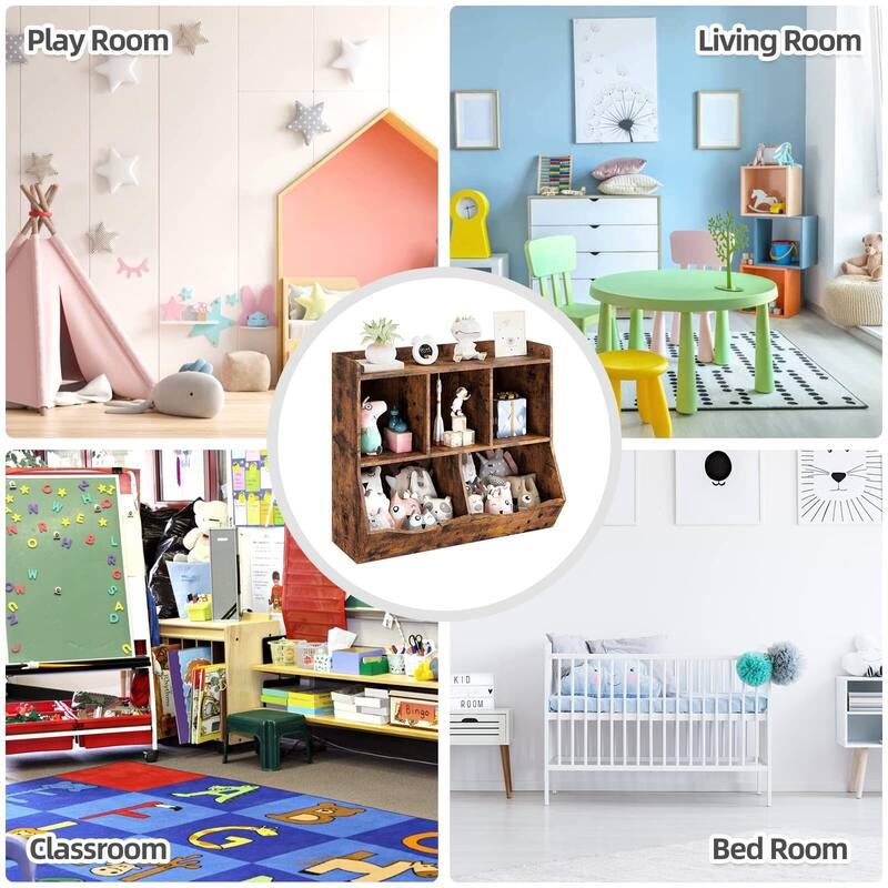 Toy Bookshelf and Bookcase, Multi Shelf with Cubby Organizer Cabinet for Storage Books and Toys